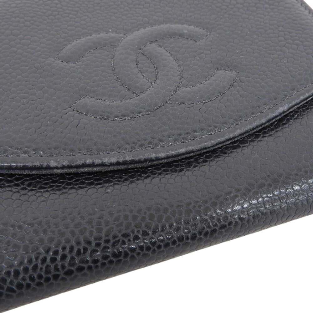 CHANEL Black Caviar Leather Logo Wallet - Picture 5 of 9